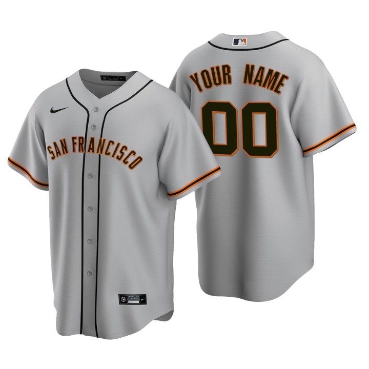 Men's San Francisco Giants Gray Replica 2020 Road Custom Jersey