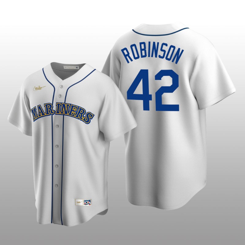 Men's Seattle Mariners Jackie Robinson White Cooperstown Collection Home Jersey