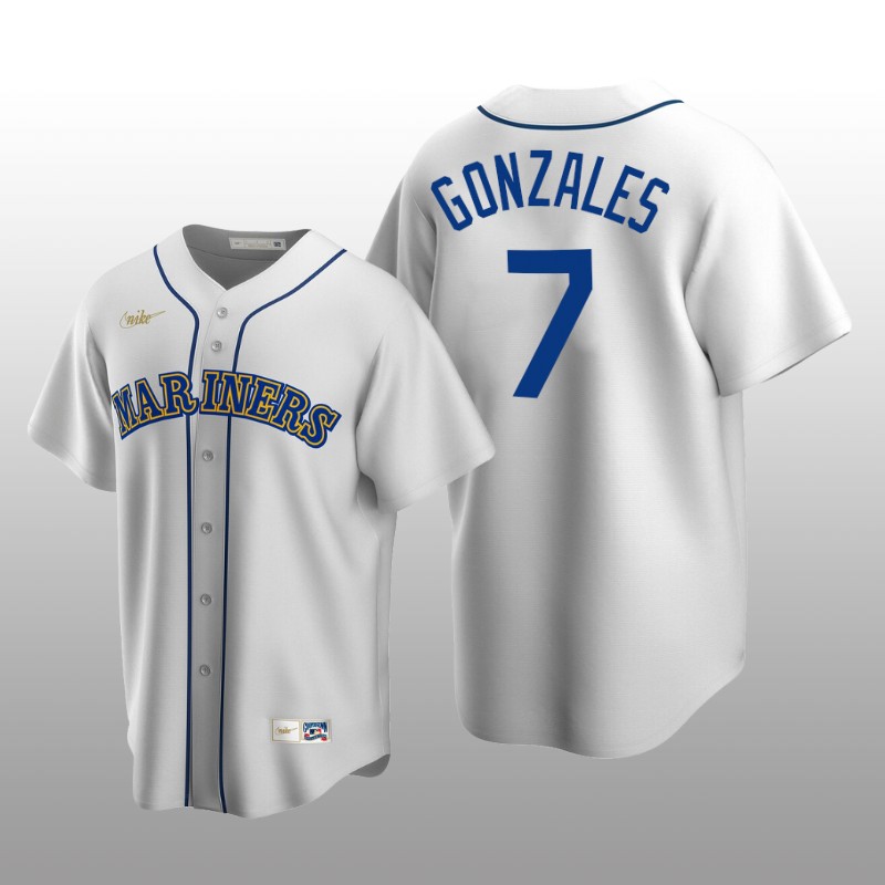 Men's Seattle Mariners Marco Gonzales White Cooperstown Collection Home Jersey