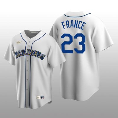 Men's Seattle Mariners Ty France White Cooperstown Collection Home Jersey