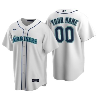 Men's Seattle Mariners White Replica 2020 Home Custom Jersey