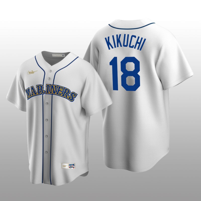 Men's Seattle Mariners Yusei Kikuchi White Cooperstown Collection Home Jersey