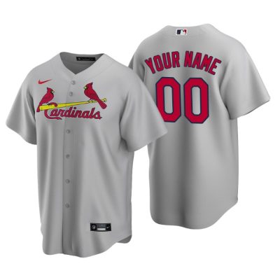 Men's St. Louis Cardinals Gray Replica 2020 Road Custom Jersey