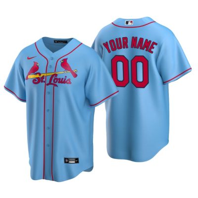 Men's St. Louis Cardinals Light Blue Replica 2020 Alternate Custom Jersey