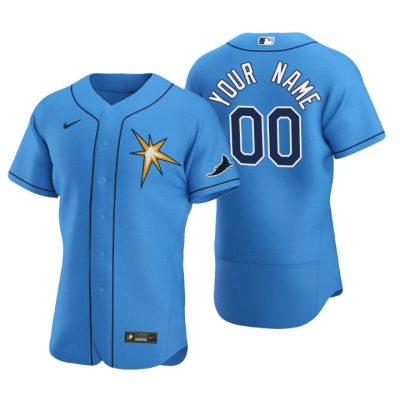 Men's Tampa Bay Rays Custom Light Blue Authentic 2020 Alternate Jersey