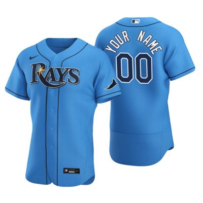 Men's Tampa Bay Rays Custom Light Blue Authentic 2020 Alternate Player Jersey