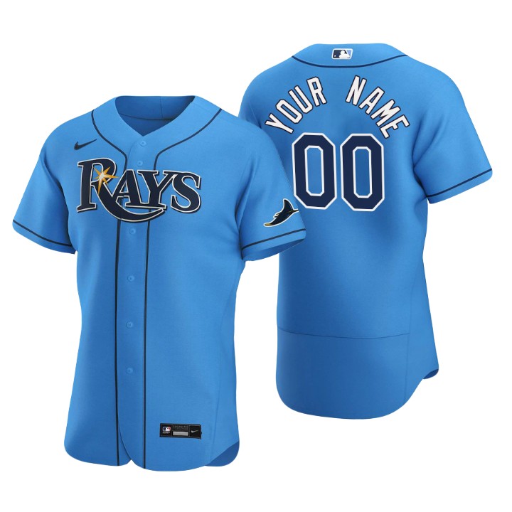 Men's Tampa Bay Rays Custom Light Blue Authentic 2020 Alternate Player Jersey
