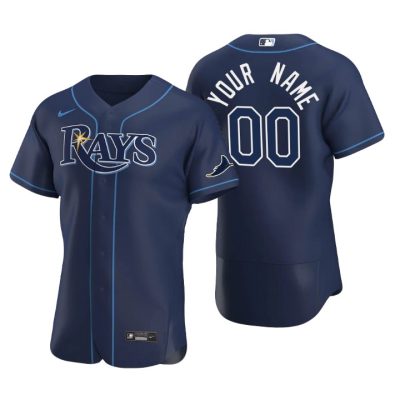 Men's Tampa Bay Rays Custom Navy Authentic 2020 Alternate Jersey