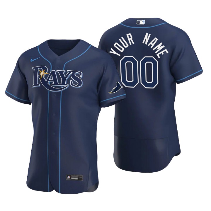 Men's Tampa Bay Rays Custom Navy Authentic 2020 Alternate Jersey