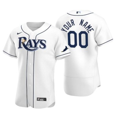 Men's Tampa Bay Rays Custom White Authentic 2020 Home Jersey