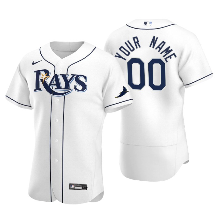Men's Tampa Bay Rays Custom White Authentic 2020 Home Jersey