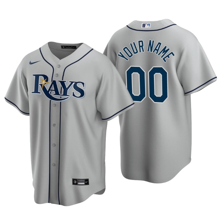 Men's Tampa Bay Rays Gray Replica 2020 Road Custom Jersey