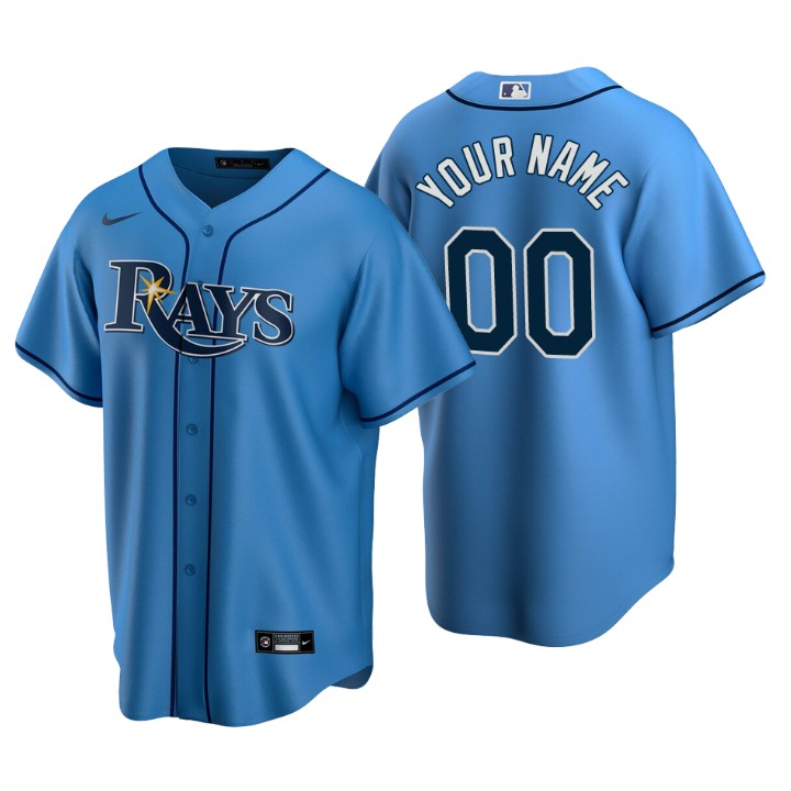 Men's Tampa Bay Rays Light Blue Replica 2020 Alternate Custom Jersey