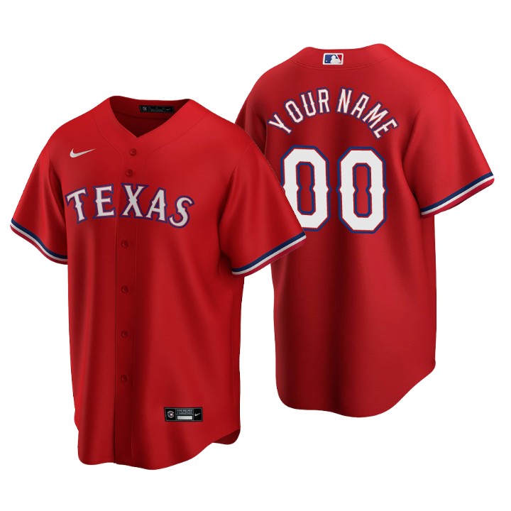 Men's Texas Rangers Red Replica 2020 Alternate Custom Jersey