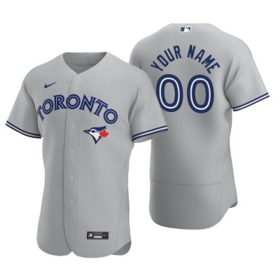 Men's Toronto Blue Jays Custom Gray Authentic 2020 Road Jersey