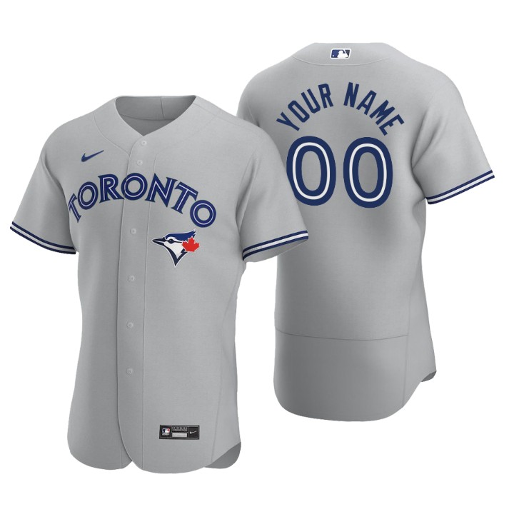 Men's Toronto Blue Jays Custom Gray Authentic 2020 Road Jersey