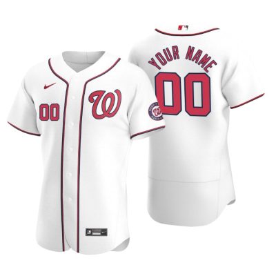 Men's Washington Nationals Custom White Authentic 2020 Home Jersey