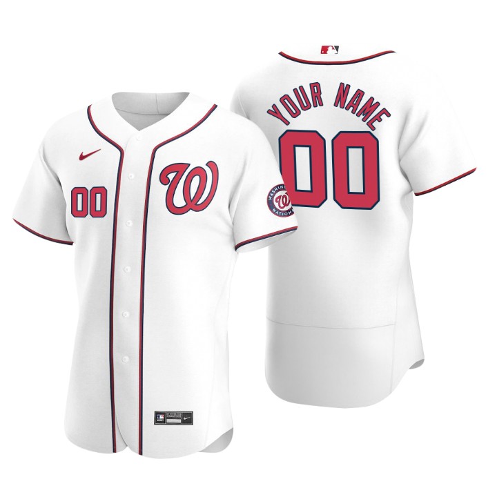 Men's Washington Nationals Custom White Authentic 2020 Home Jersey