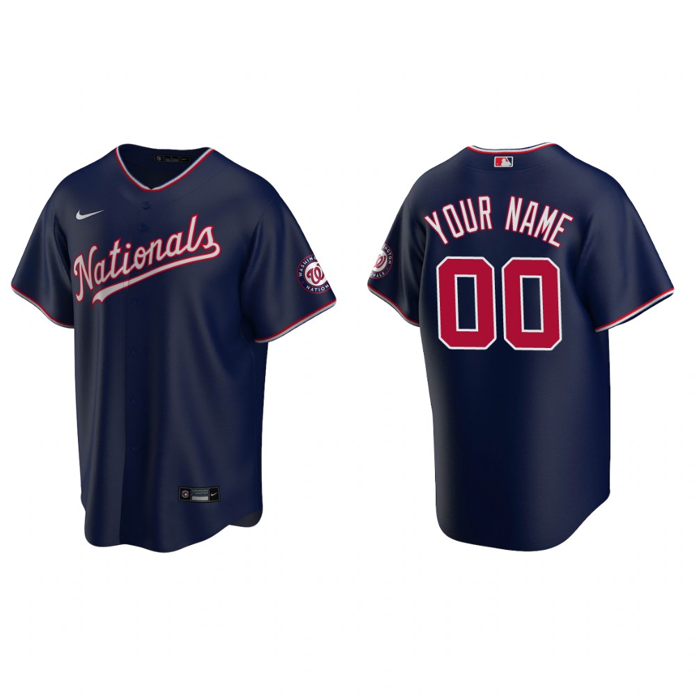 Men's Washington Nationals Navy Replica 2020 Alternate Custom Jersey