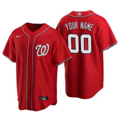 Men's Washington Nationals Red Replica 2020 Alternate Custom Jersey
