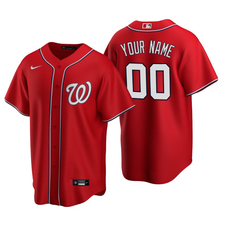 Men's Washington Nationals Red Replica 2020 Alternate Custom Jersey