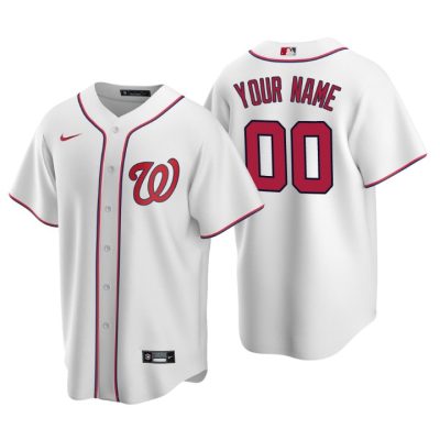 Men's Washington Nationals White Replica 2020 Home Custom Jersey