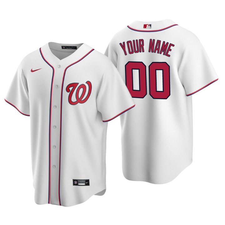 Men's Washington Nationals White Replica 2020 Home Custom Jersey