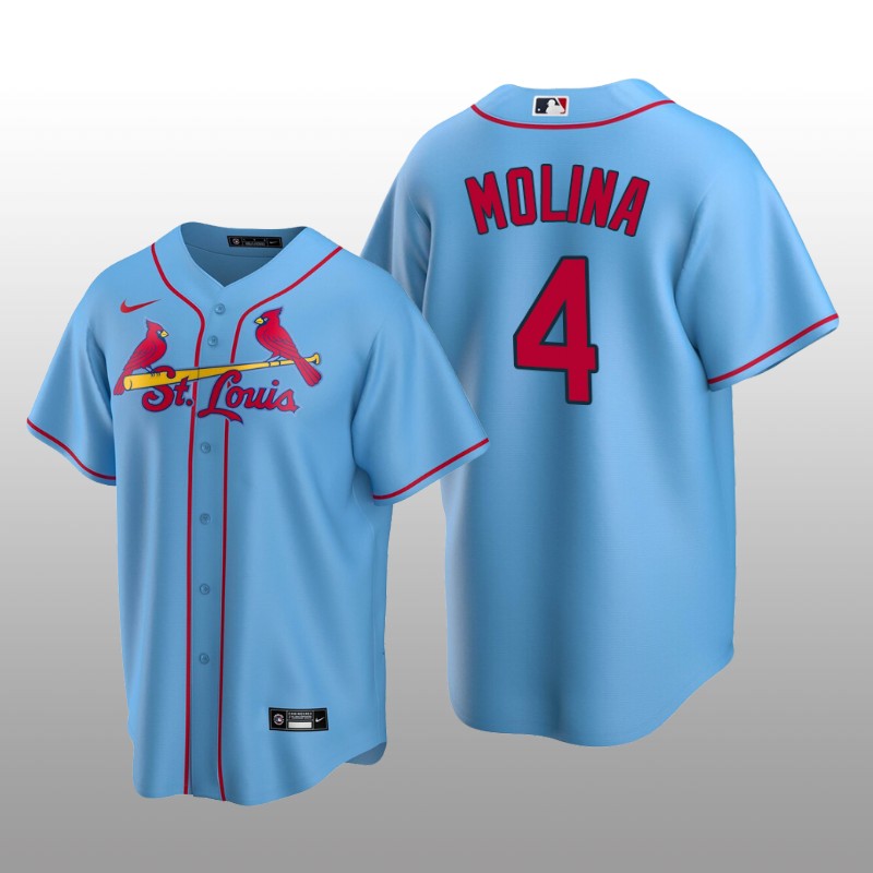 Men's Yadier Molina St. Louis Cardinals Light Blue Alternate 2020 Replica Jersey