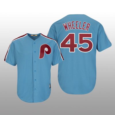 Men's Zack Wheeler Philadelphia Phillies Light Blue Cool Base Cooperstown Player Jersey