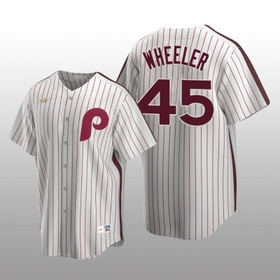 Men's Zack Wheeler Philadelphia Phillies White Home Cooperstown Collection Jersey