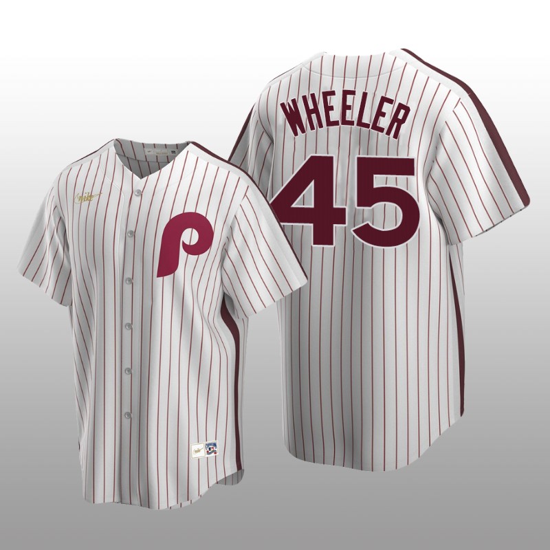 Men's Zack Wheeler Philadelphia Phillies White Home Cooperstown Collection Jersey