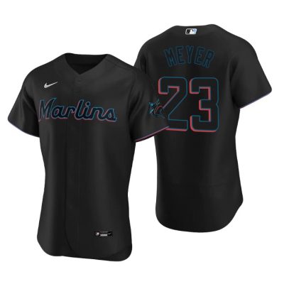 Miami Marlins Max Meyer Black 2020 MLB Draft Alternate Authentic Jersey