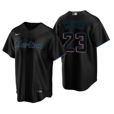 Miami Marlins Max Meyer Black 2020 MLB Draft Alternate Team Replica Jersey