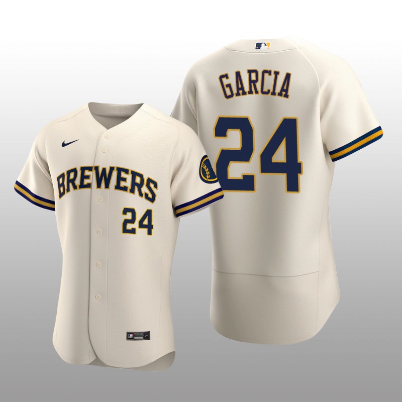 Milwaukee Brewers Avisail Garcia Authentic Home Team Cream Jersey