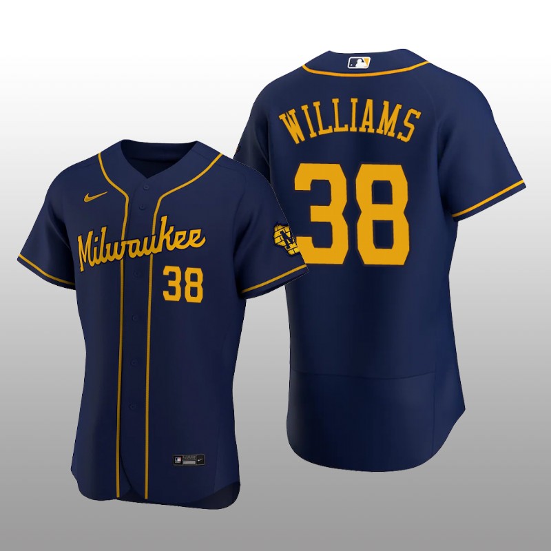 Milwaukee Brewers Devin Williams Authentic Alternate Team Navy Jersey