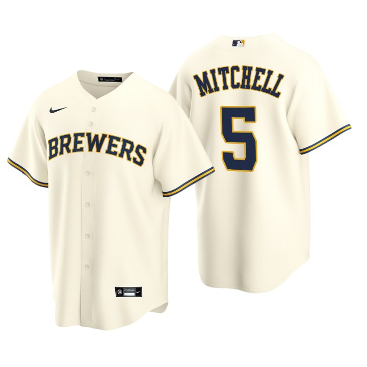 Milwaukee Brewers Garrett Mitchell Cream 2020 MLB Draft Home Replica Jersey
