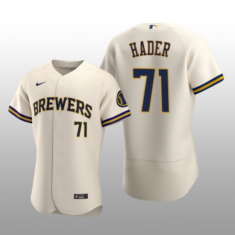 Milwaukee Brewers Josh Hader Authentic Home Team Cream Jersey