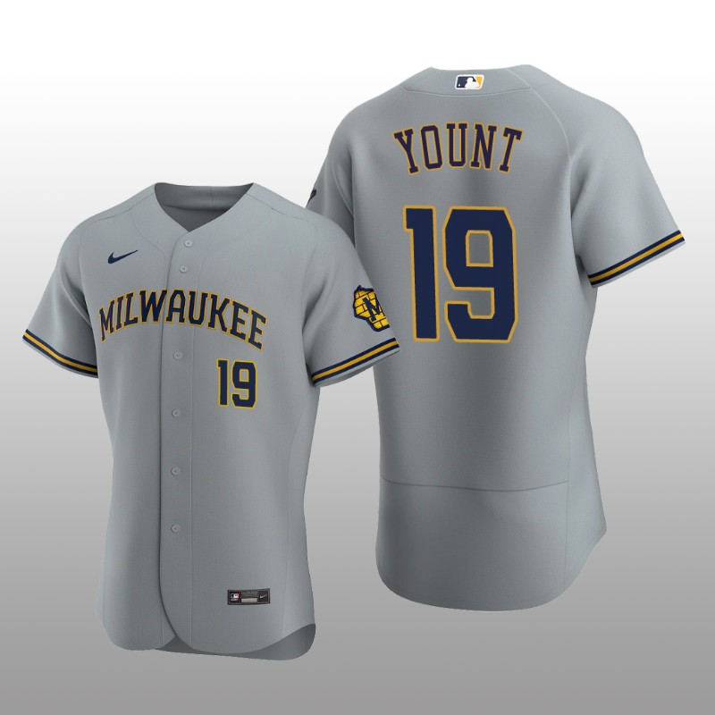Milwaukee Brewers Robin Yount Authentic Road Team Gray Jersey