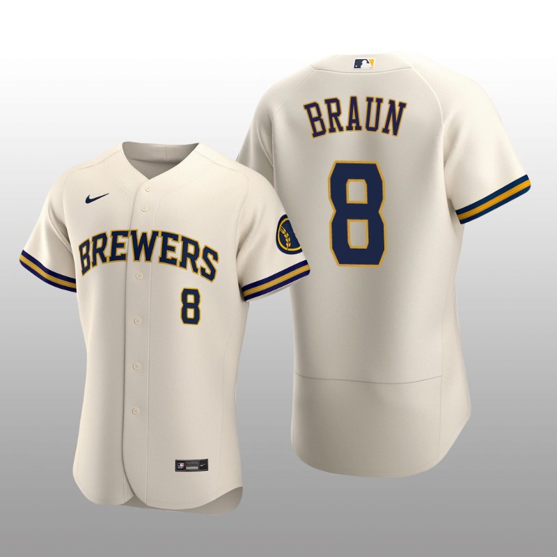 Milwaukee Brewers Ryan Braun Authentic Home Team Cream Jersey