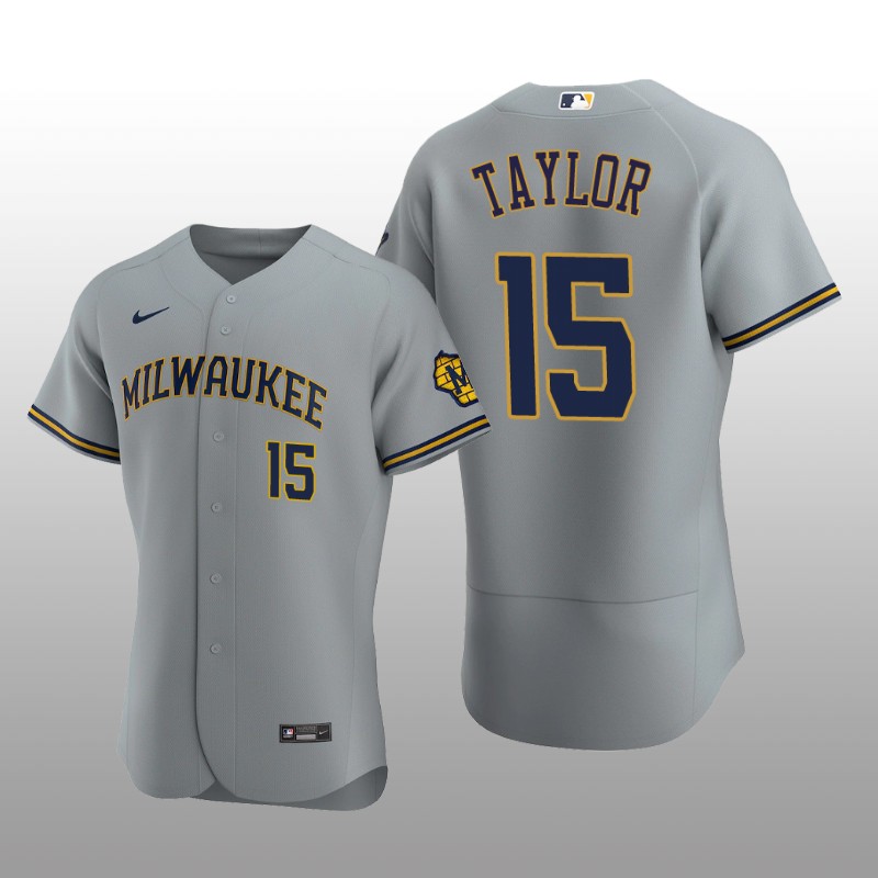 Milwaukee Brewers Tyrone Taylor Authentic Road Team Gray Jersey