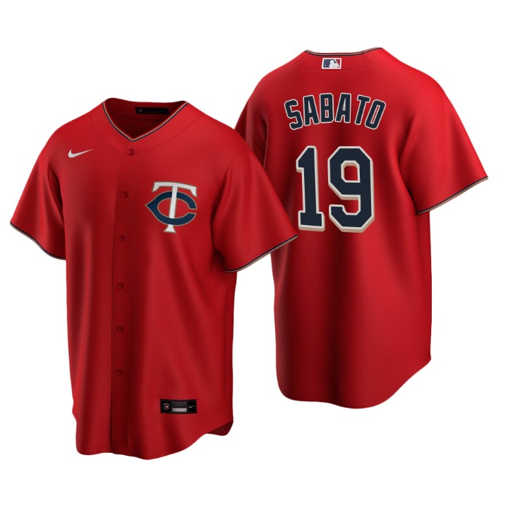 Minnesota Twins Aaron Sabato Red 2020 MLB Draft Alternate Replica Jersey