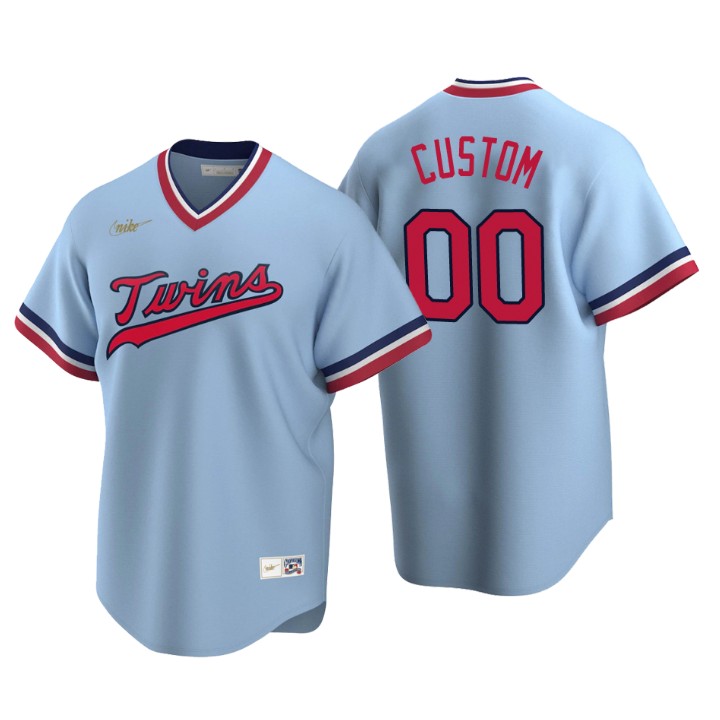 Minnesota Twins Custom Light Blue Cooperstown Collection Road Jersey