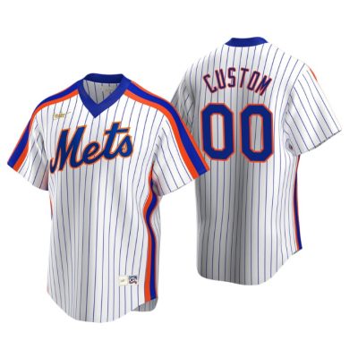 New York Mets Custom White Cooperstown Collection Home Jersey
