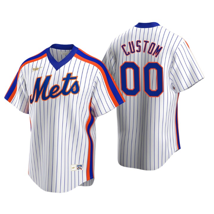 New York Mets Custom White Cooperstown Collection Home Jersey