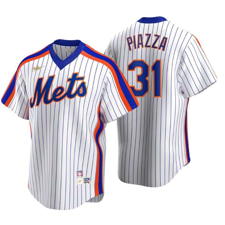 New York Mets Mike Piazza White Cooperstown Collection Home Jersey