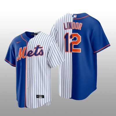 New York Mets Replica Jersey Francisco Lindor Royal-White Split