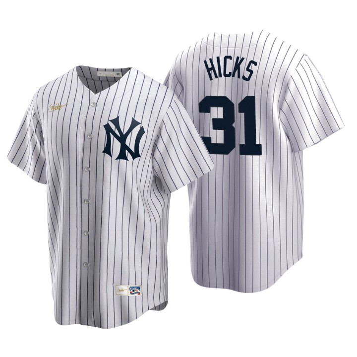 New York Yankees Aaron Hicks White Cooperstown Collection Home Jersey