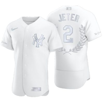 New York Yankees Derek Jeter White Award Collection Hall of Fame Jersey