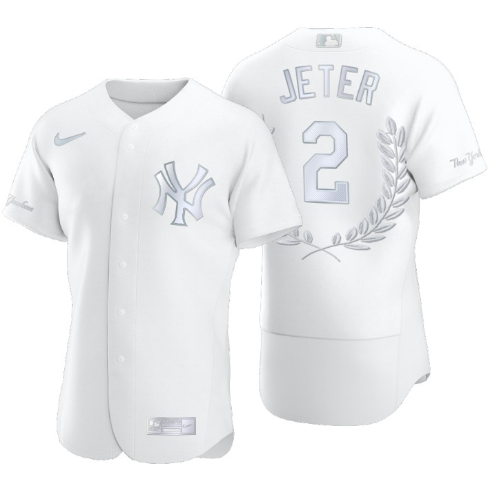 New York Yankees Derek Jeter White Award Collection Hall of Fame Jersey