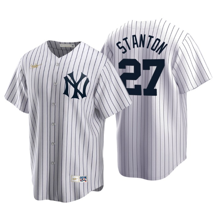New York Yankees Giancarlo Stanton White Cooperstown Collection Home Jersey